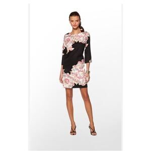 Lilly Pulitzer Womens Shauna Tunic Dress Size 12 Black Pink Formal Beachy Resort